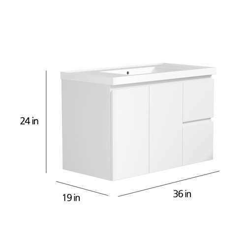 Ebern Designs 36'' Wall Mounted Single Bathroom Vanity Base Only in